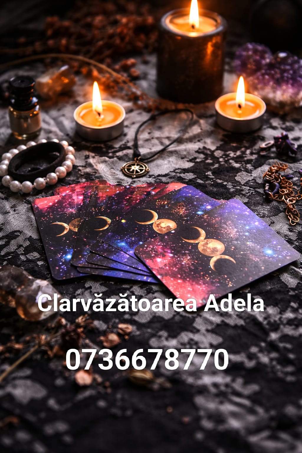 Clarvăzătoarea Adela — cărți de tarot și simboluri cerești